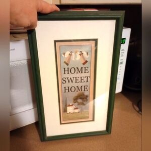 Green Framed 'Home Sweet Home' Wall Art